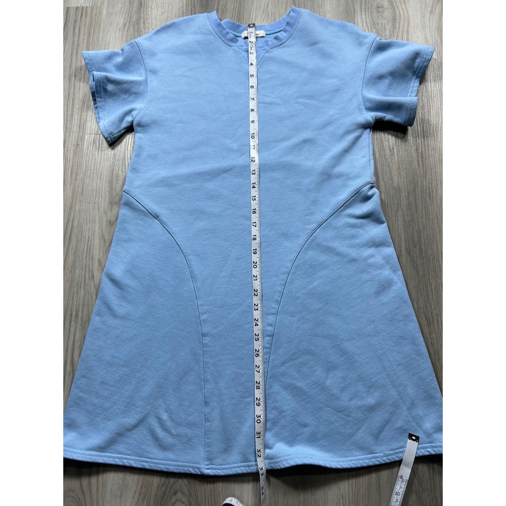 Wolven‎ Anthropologie Blue Cotton French Terry Short Sleeve Sweatshirt Dress Xs - Picture 4 of 8
